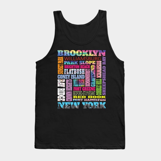 Brooklyn New York Neighborhoods Skyline Bklyn Pride Gifts Tank Top by Envision Styles